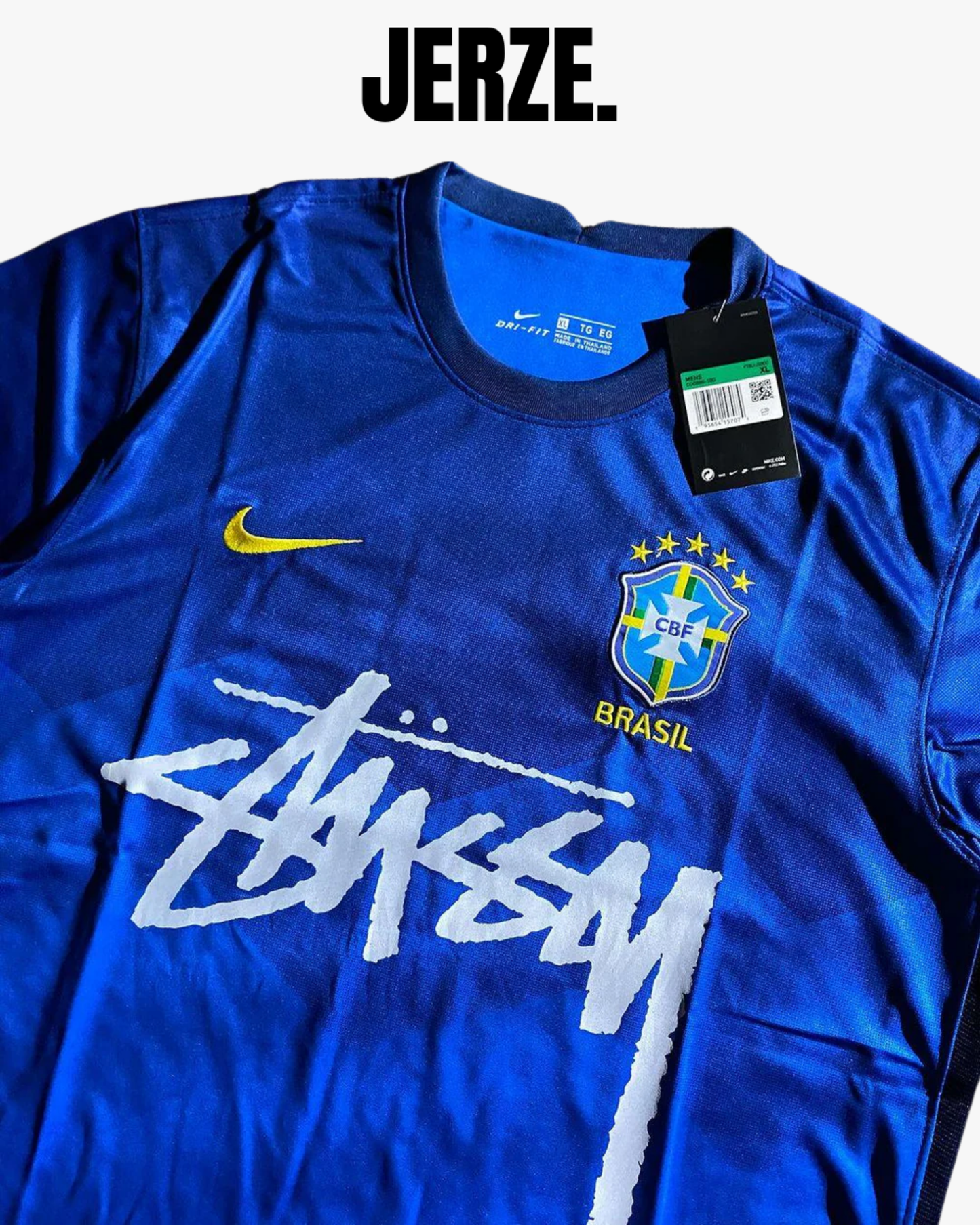 MAILLOT STUSSY EDITION INTER BRÉSIL BLUE AND YELLOW