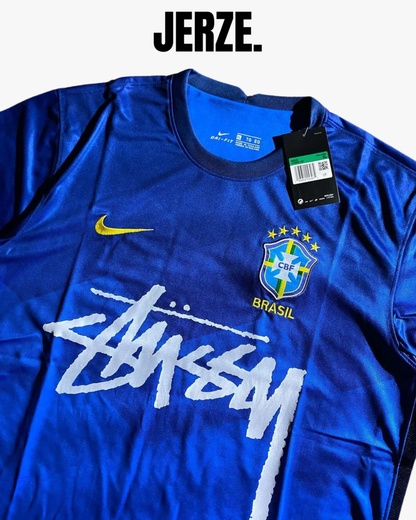 MAILLOT STUSSY EDITION INTER BRÉSIL BLUE AND YELLOW